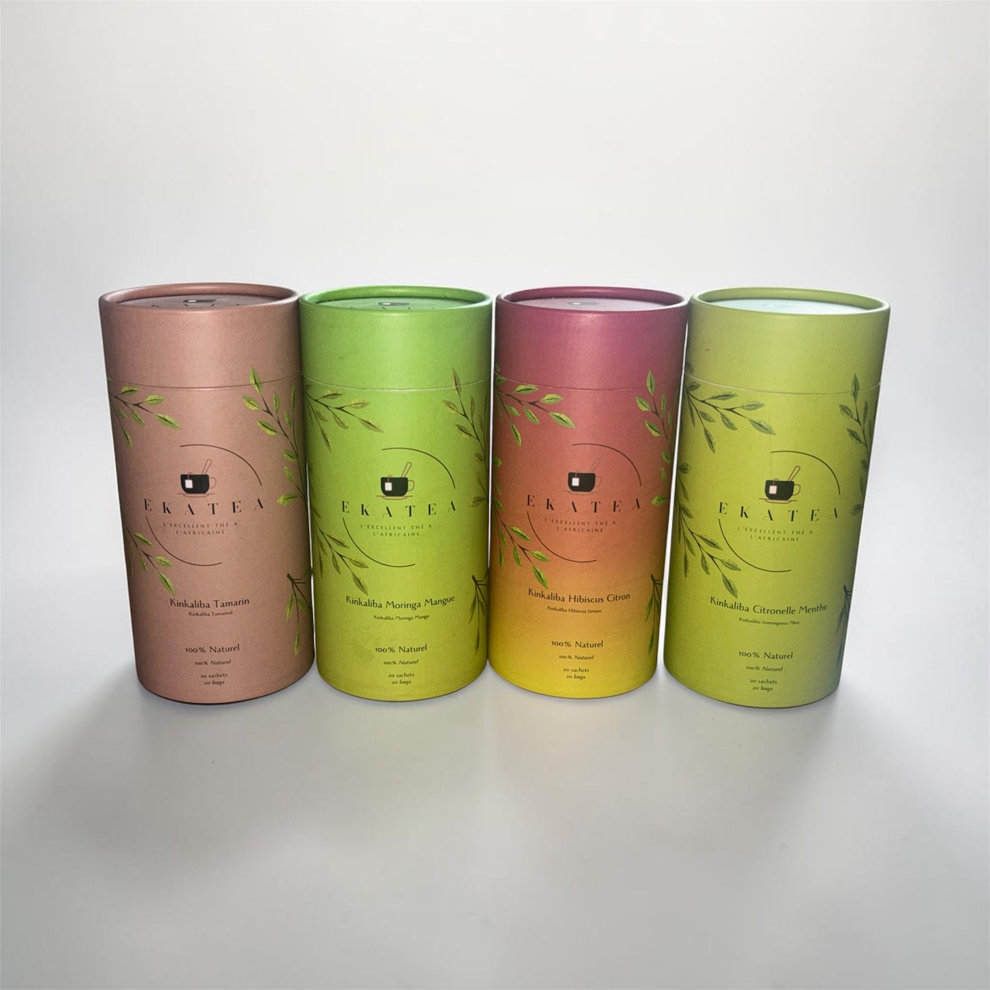 Ensemble des quatres saveurs de thé